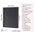 Présentoir de 35 cartes de sport VEVOR, 24,3x30,5x2,1 po, Cadre de présentation pour cartes de baseball avec verre PC transparent anti-UV à 98 %, Noir