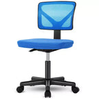 Chaise de bureau sans accoudoirs en maille, réglable en hauteur avec soutien lombaire, fauteuil pivotant à roulettes pour petits espaces