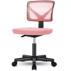 Chaise de bureau sans accoudoirs en maille, réglable en hauteur avec soutien lombaire, fauteuil pivotant à roulettes pour petits espaces