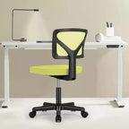 Chaise de bureau sans accoudoirs en maille, réglable en hauteur avec soutien lombaire, fauteuil pivotant à roulettes pour petits espaces