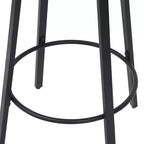 MAYEERTY Lot de 2 tabourets de bar sans dossier hauteur comptoir, PVC tressé, repose-pieds rond, utilisation intérieure/extérieure Noir Blanc Crème