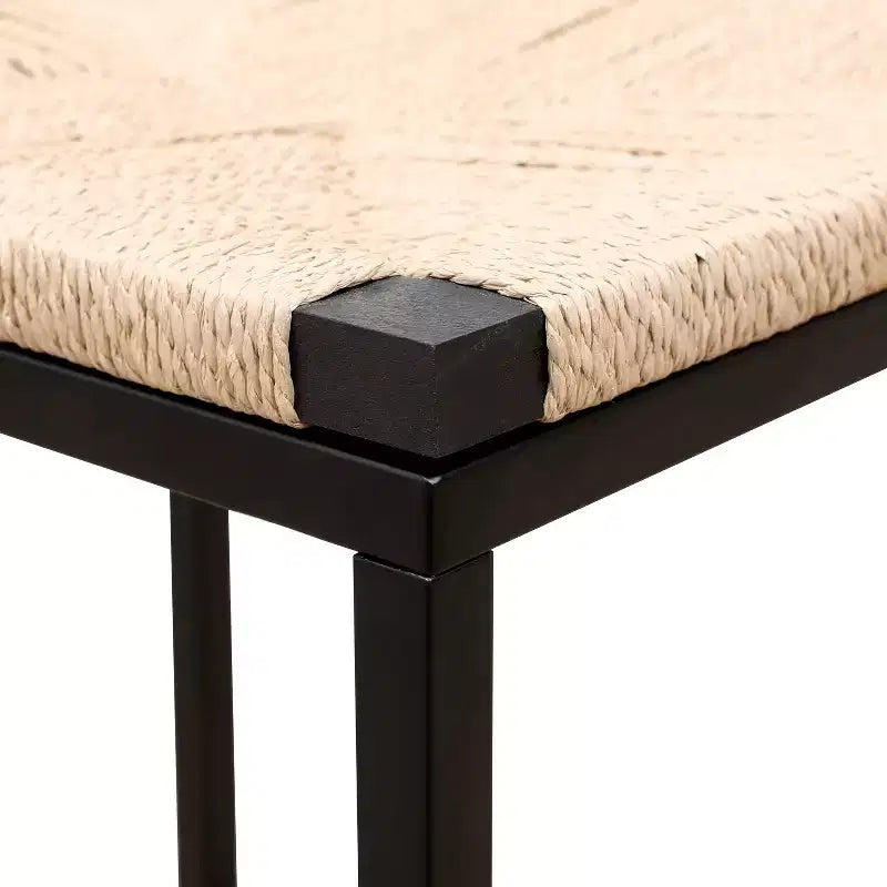 MAYEERTY Lot de 2 tabourets de bar sans dossier en corde de papier tressée pour cuisine