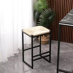 MAYEERTY Lot de 2 tabourets de bar sans dossier en corde de papier tressée pour cuisine