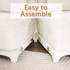 Canapé 3 places en tissu chenille beige avec 3 poufs mobiles et un coussin lombaire, base en bois de haute qualité, éponge haute résilience