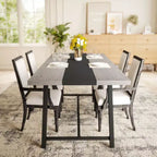Table à manger industrielle HOMCOM pour 8 personnes, table de cuisine rectangulaire de 180 cm avec grand plateau et pieds en acier pour salle à manger