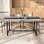 Table à manger industrielle HOMCOM pour 8 personnes, table de cuisine rectangulaire de 180 cm avec grand plateau et pieds en acier pour salle à manger