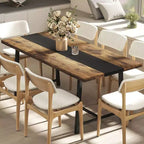 Table à manger industrielle HOMCOM pour 8 personnes, table de cuisine rectangulaire de 180 cm avec grand plateau et pieds en acier pour salle à manger