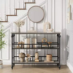 Console, table d'entrée troisième étage, table canapé étroite avec étagère, couloir, salon, petite table canapé