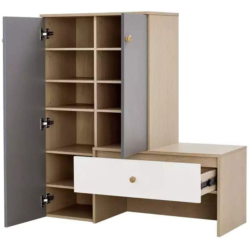 CLIHOME Banc de rangement à chaussures multifonctionnel, Armoires à chaussures, Meuble à chaussures avec banc