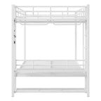Lit superposé en métal de taille double Whisen avec bandes lumineuses LED (7 couleurs), étagères de rangement ouvertes et crochets