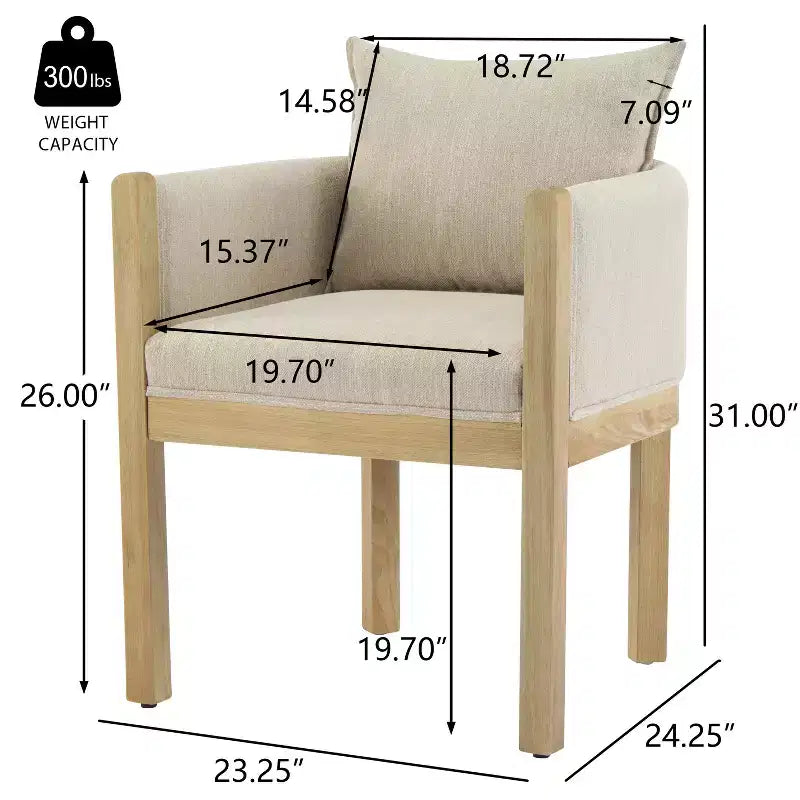 Christopher Knight Home Keera, fauteuils modernes en lin et bois d'hévéa (lot de 4)
