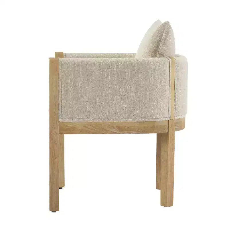 Christopher Knight Home Keera, fauteuils modernes en lin et bois d'hévéa (lot de 4)