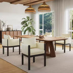 Christopher Knight Home Keera, fauteuils modernes en lin et bois d'hévéa (lot de 4)