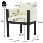 Christopher Knight Home Keera, fauteuils modernes en lin et bois d'hévéa (lot de 4)