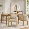 Christopher Knight Home Keera, fauteuils modernes en lin et bois d'hévéa (lot de 4)