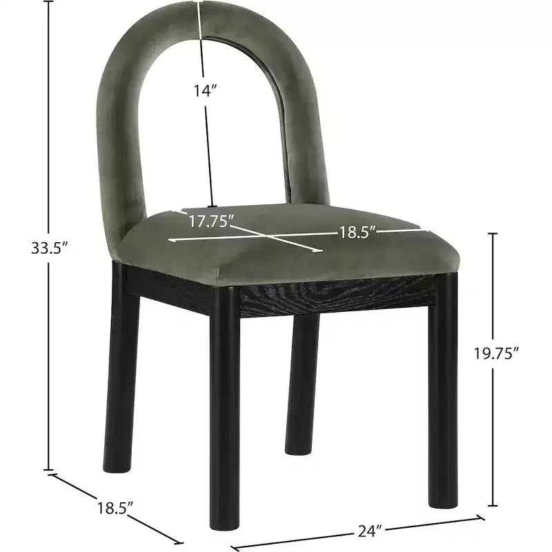 Meridian Furniture, Chaise de salle à manger en velours Conrad