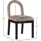 Meridian Furniture, Chaise de salle à manger en velours Conrad