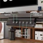PexFix 55 x 24 bureau électrique debout avec plateau en noyer, hauteur réglable, pour ordinateur, bureau à domicile avec panneau d'assemblage