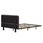 Lit plateforme flottant grand format Whisen avec lumières LED, cuir PU, construction robuste et attrait moderne