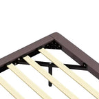 Lit plateforme flottant grand format Whisen avec lumières LED, cuir PU, construction robuste et attrait moderne