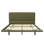 Lit plateforme flottant grand format Whisen avec lumières LED, cuir PU, construction robuste et attrait moderne