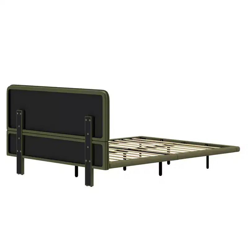 Lit plateforme flottant grand format Whisen avec lumières LED, cuir PU, construction robuste et attrait moderne