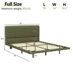 Lit plateforme flottant grand format Whisen avec lumières LED, cuir PU, construction robuste et attrait moderne