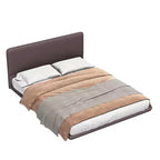 Lit plateforme flottant grand format Whisen avec lumières LED, cuir PU, construction robuste et attrait moderne