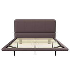 Lit plateforme flottant grand format Whisen avec lumières LED, cuir PU, construction robuste et attrait moderne