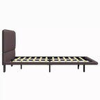 Lit plateforme flottant grand format Whisen avec lumières LED, cuir PU, construction robuste et attrait moderne