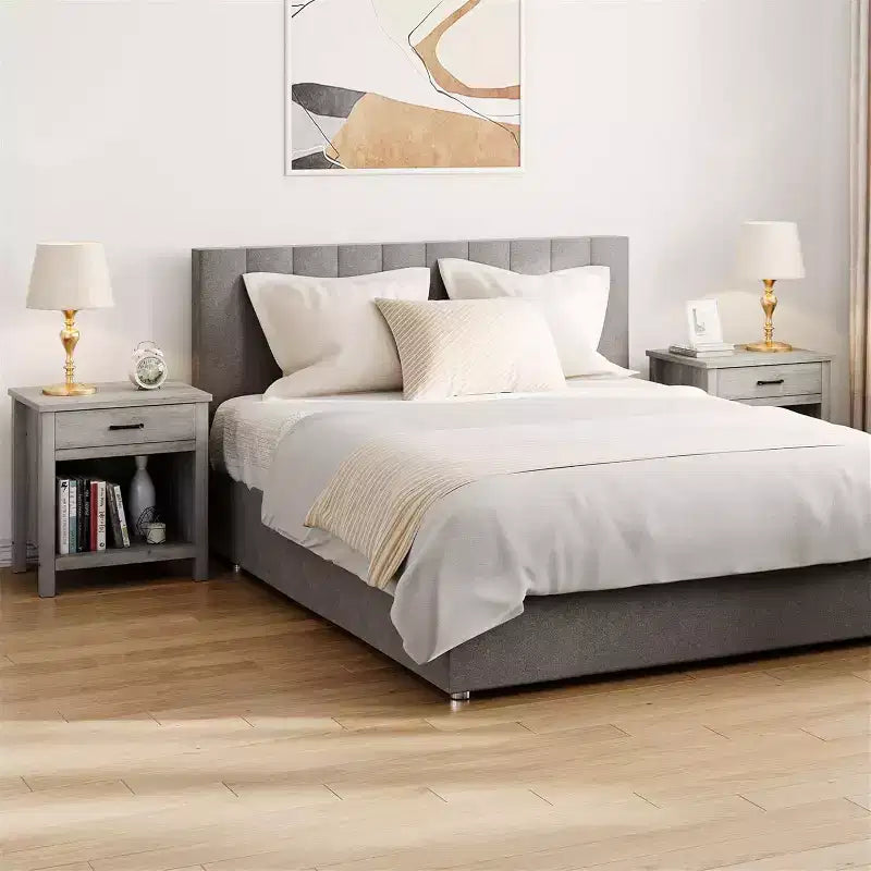 Ensemble de 2 tables de chevet de style ferme, table d'appoint moderne avec tiroir de rangement, table de chevet en bois pour chambre à coucher, salon, chambre d'enfant, bureau