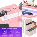 CuisinSmart Bureau d'angle en L de 43 pouces, bureau de gaming à 3 tiroirs avec étagères de rangement et support d'écran, bureau réversible pour la maison ou le bureau