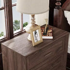 Famapy Grande table de chevet vintage en bois à 3 tiroirs