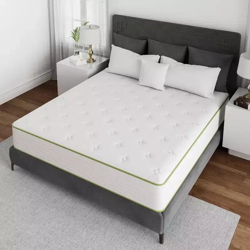 Matelas Hybride Swedrea, Mousse à Mémoire de Forme Respirante Refroidissante (Fermeté Moyenne), en Boîte, Blanc