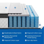 Matelas Hybride Swedrea, Mousse à Mémoire de Forme Respirante Refroidissante (Fermeté Moyenne), en Boîte, Blanc