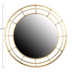 Miroir mural rond encadré de fil métallique Storied Home, doré