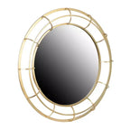 Miroir mural rond encadré de fil métallique Storied Home, doré