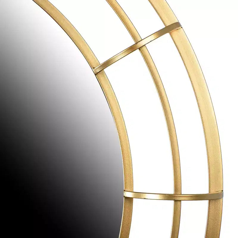 Miroir mural rond encadré de fil métallique Storied Home, doré