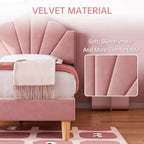 Cadre de lit plateforme double matelassé en velours GustoWave, avec tête de lit réglable en hauteur