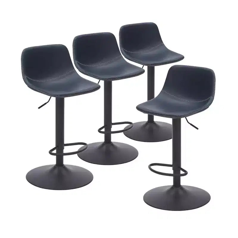 MAYEERTY Tabourets de Bar Bleus Pivotants Lot de 2, Réglables avec Dossier et Repose-Pieds pour Îlot de Cuisine