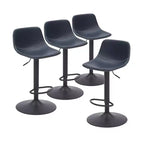 MAYEERTY Tabourets de Bar Bleus Pivotants Lot de 2, Réglables avec Dossier et Repose-Pieds pour Îlot de Cuisine