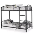 GustoWave Metal Bunk Bed Twin Over Twin, with Arched Guardrail and Safety Ladder