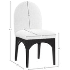 Meridian Furniture, Chaise de salle à manger Waldorf en tissu bouclé