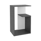 Zeus et Ruta : Table moderne haut de gamme de 63,5 cm avec étagères de rangement ouvertes