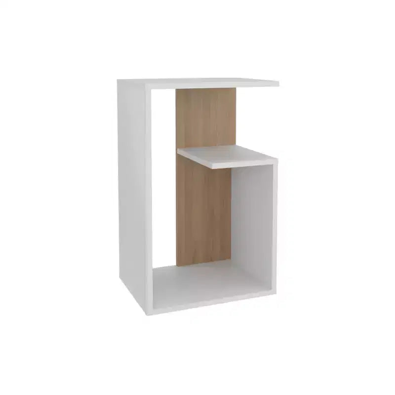 Zeus et Ruta : Table moderne haut de gamme de 63,5 cm avec étagères de rangement ouvertes