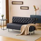 Karl Home 58.6 in. Upholstered Waiting Room Reception Bench Chair with Button Tufted Backrest