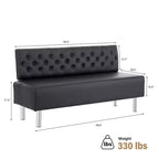 Banc de réception/salle d'attente rembourré Karl Home de 148,8 cm avec dossier capitonné