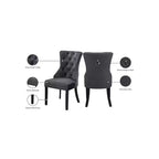 Meridian Furniture, Nikki, chaise de salle à manger en velours, ensemble de 2