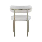 Meridian Furniture, Chaises de salle à manger Beacon en cuir vegan et tissu bouclé, lot de 2