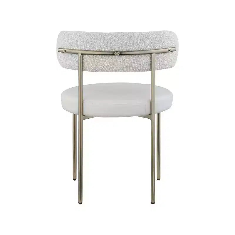 Meridian Furniture, Chaises de salle à manger Beacon en cuir vegan et tissu bouclé, lot de 2